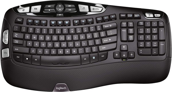 Logitech K350 Wave Ergonomic Keyboard with Unifying Wireless Technology 