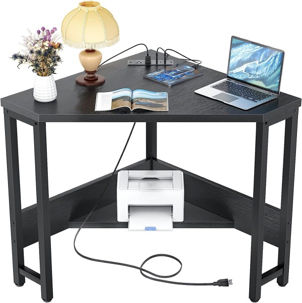  armocity Corner Desk Small Desk with Outlets Corner Table for Small Space,