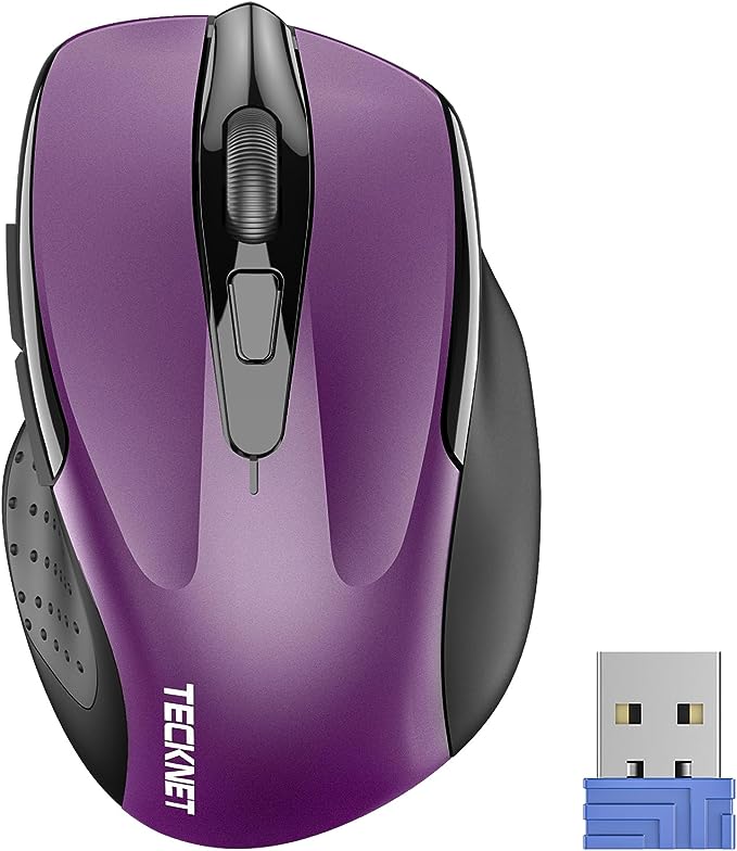 TECKNET Wireless Mouse, 2.4G Ergonomic Optical Mouse