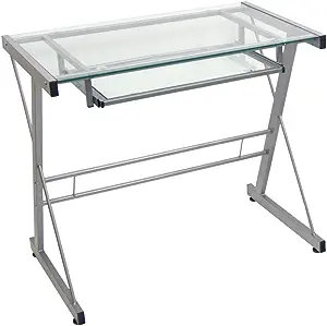 Walker Edison Metal and Glass Work From Home Desk