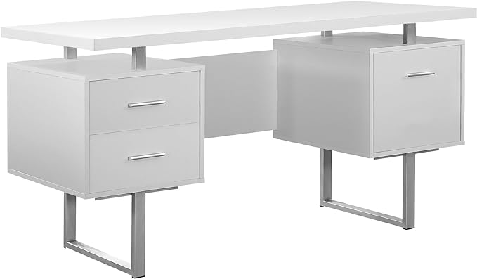 Monarch Specialties White Metal Office Desk